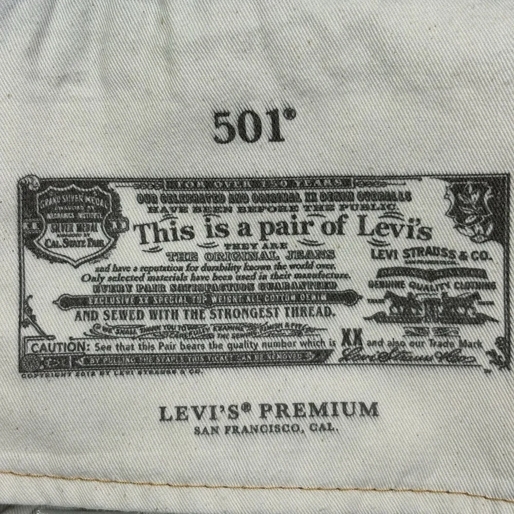 Levis 501 Straight Premium‎ Jeans Mens 31x29 Parrish Gray Retro Big E Stretch